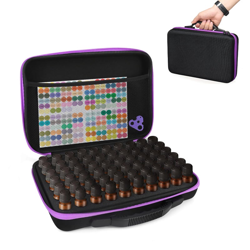Esoes 60 Bottle Essential Oil Storage Organizer Carrying Case  Essential Oils Holders Organizer Carrying Case Essential Oil Bag Holds 5ml 10ml 15ml Bottle for doTerra Young Living Oils  Christmas Gifts - Image 1